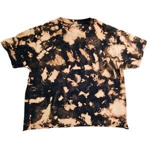 Womens Short Sleeve Grunge Bleach Splattered Cropped 100% Cotton T-Shirt Size S